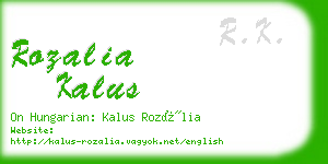 rozalia kalus business card
